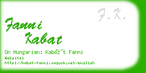 fanni kabat business card